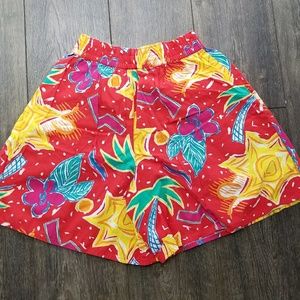 Vintage bold bright retro shorts - small/medium